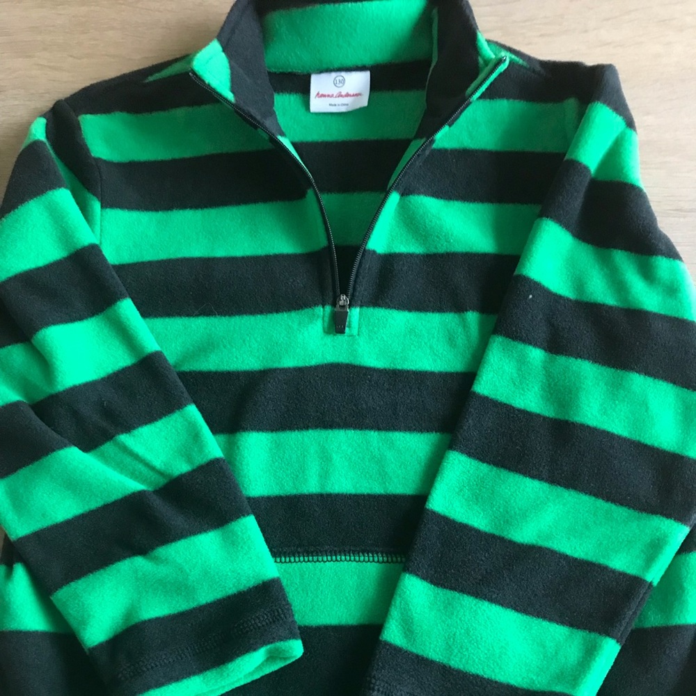 Boys Fleece 1/4 zip Pullover. Hanna Anderson